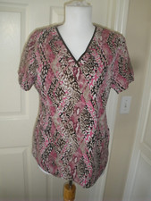 Women's Medical Scrubs Top M Premier by healinghands multi-color T67 