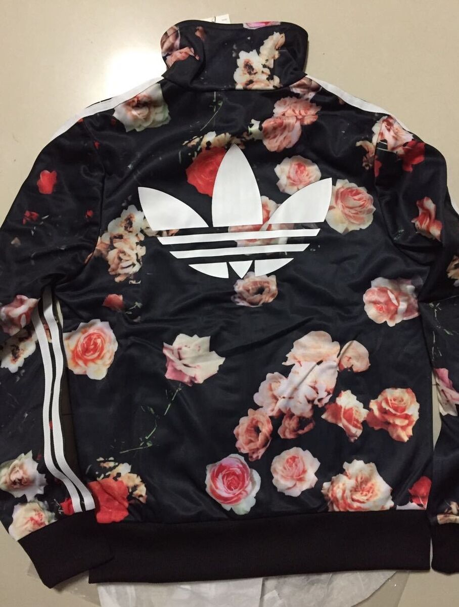 New Adidas Originals Firebird Track Top Floral Roses Jacket New Adidas Originals Firebird Track Top Floral Roses Jacket