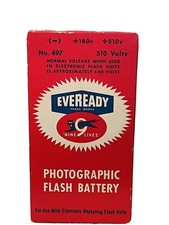 Vintage Battery Eveready Large Photographic Flash Battery No. 497 510 Volts S-35