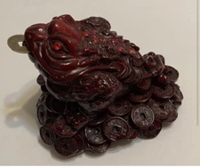 Red Money toad  Lucky frog  - Wealth-beckoning for Excellent Luck Feng Shui ,3”H