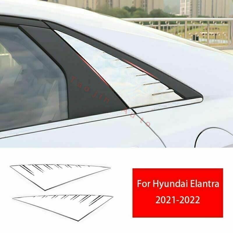 Hyundai Elantra 2021-2022 Silver Titanium Side Window Louver Cover Trim