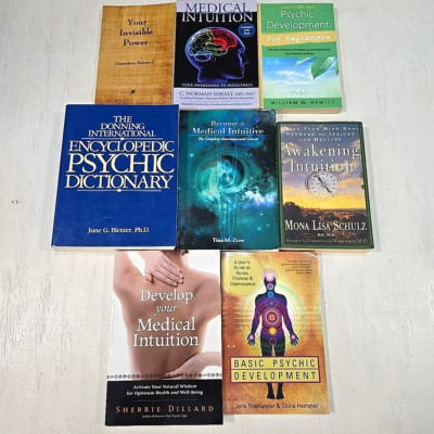 (8) Psychic Development Medical Intuition Book Lot Beginner Basic Awakening GUC