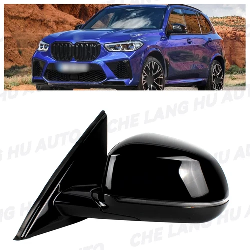 5Pin Memory Blind Spot Line Black Painted Mirror For BMW X5 2019-2022 Left Side