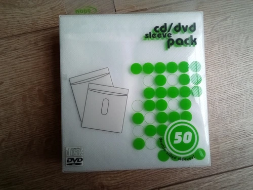New Micron Cloth Lined CD DVD Double Sleeves - Pack of 50 - Holds 100 discs