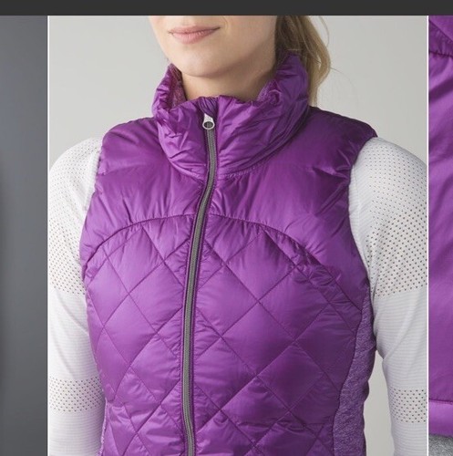 Lululemon Down For A Run Goose Down Puffer Vest Violet Purple Full Zip Womens 6 - Picture 4 of 14