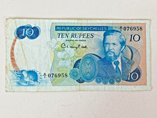 SEYCHELLES banknote 10 Rupees 1976 Ungraded Circ. A/I 076958 Ten Rupees