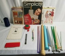 Vintage SEWING ITEMS Lot PATTERNS, Needles, Thread, Pins jd 52