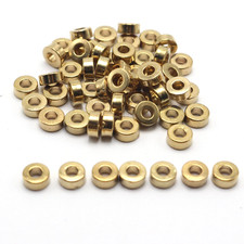 200 Gold Tone Metallic Acrylic Disc Heishi Flat Beads 7X3mm Spacer Hole 3mm