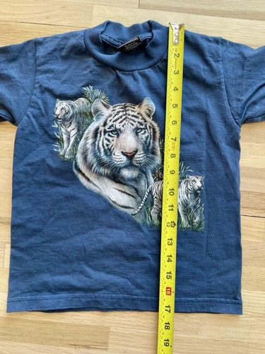 Sportex Vintage Shirt White Tiger Made In USA Y2K 90s Child Size 6/8 - Picture 6 of 7