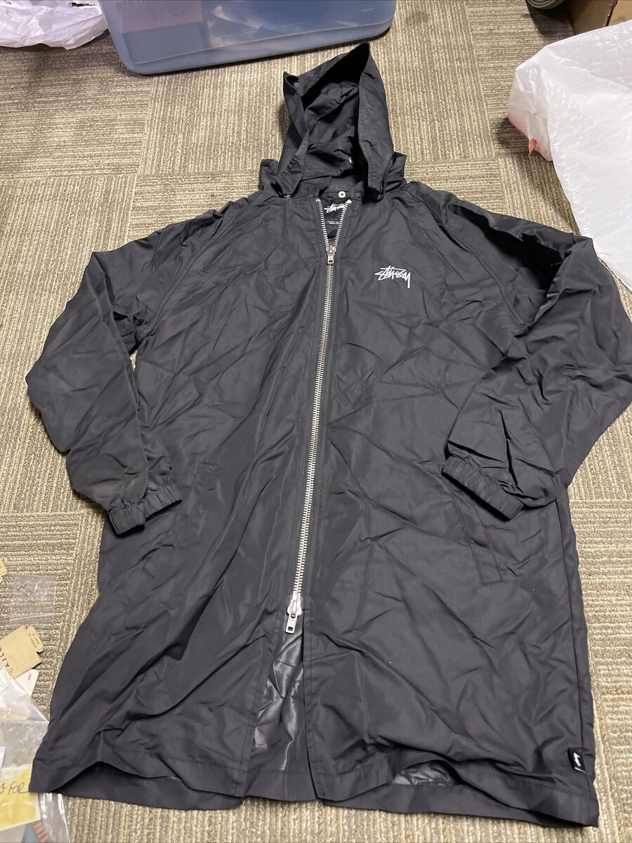 Stussy Windbreaker Full Zip jacket Black Men's Sz M Packable Stussy Windbreaker Full Zip jacket Black Men's Sz M Packable