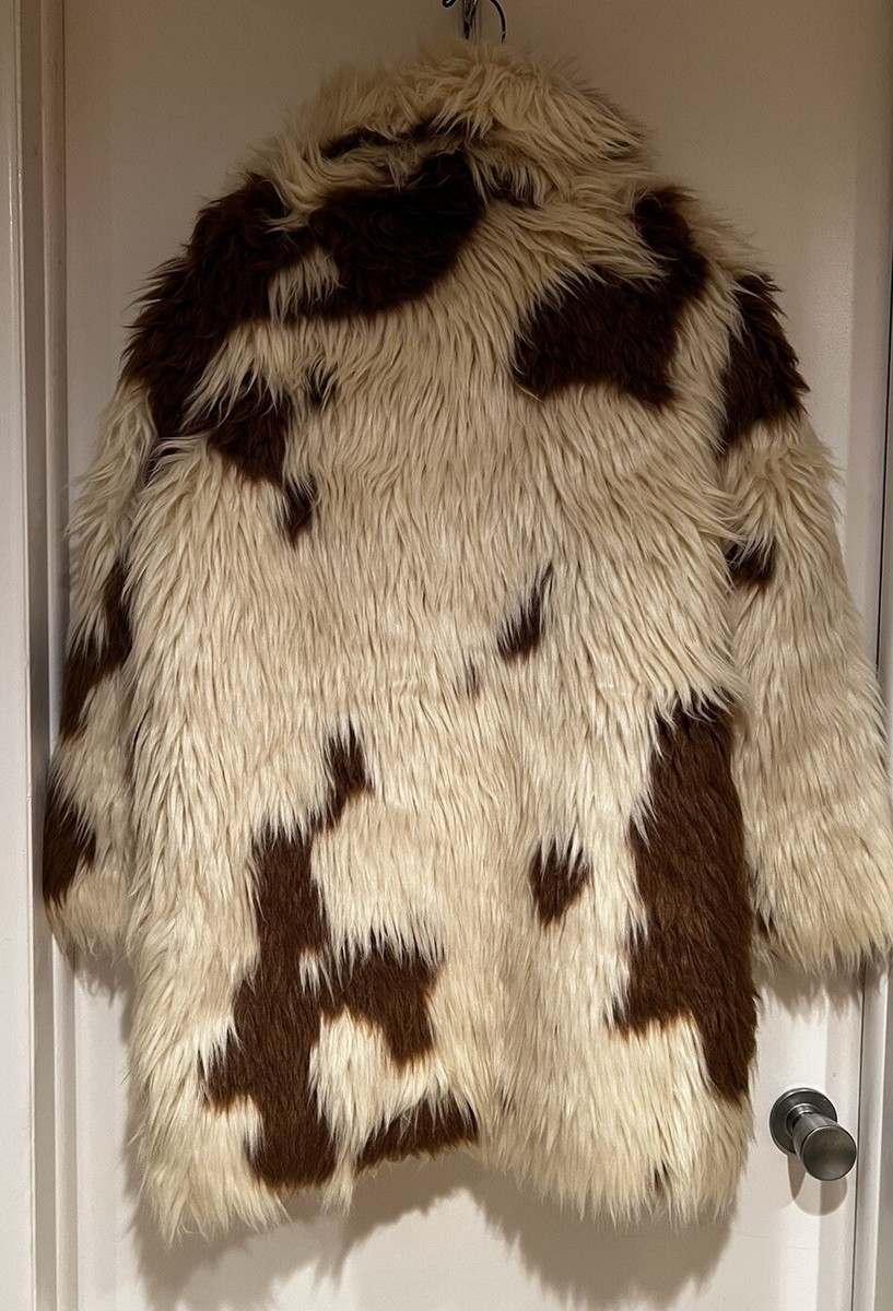 Zadig & Voltaire Fred Tache Faux Fur Vegan Naturel Coat Jacket