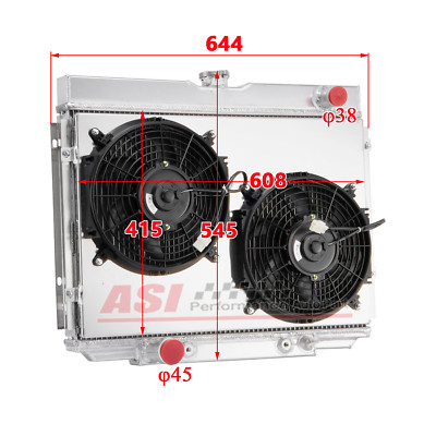 24''W 3 Row Radiator+Shroud Fan For 1967-70 Ford Mustang Falcon Fairlane Ranchero