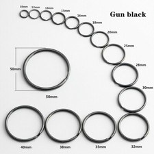 Batch Split Rings10-50mm Gun Black Key Ring Elastic Ring Key Chain Hook Leather