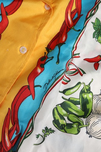 DOLCE & GABBANA Kids Shirt Multicolor Cropped Printed Collared s. Tag 12 750usd - Picture 5 of 7