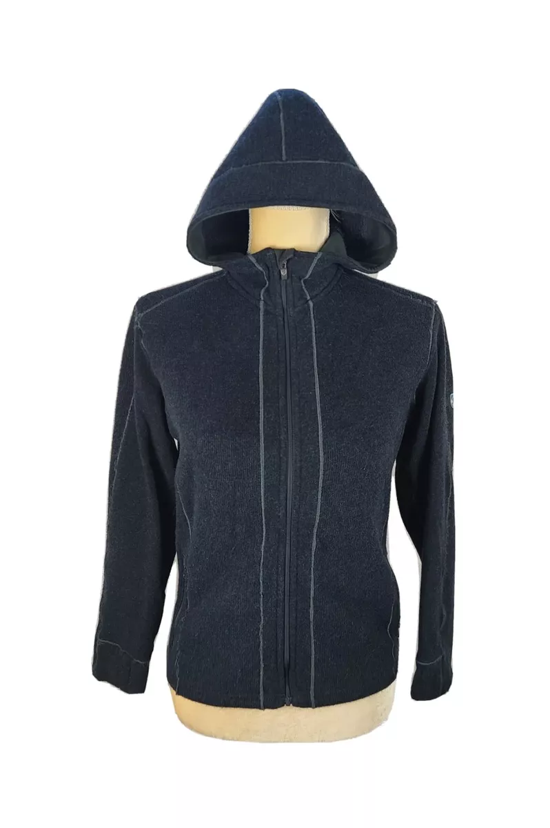 Kuhl Ascendyr Fleece Youth Dark Blue Thumb Hole Full Zipped Hoodie sz L  (14/16)