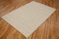 Handweb Teppich Lüneburg natur hell 60 meliert 100% Schurwolle creme