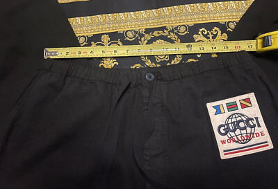 New With Tags 100% AUTH GUCCI World Wide Patch Cargo Pants