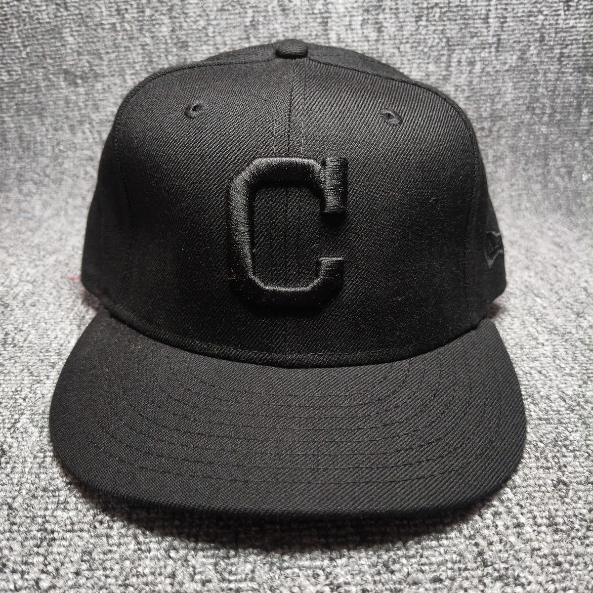 New Era 9FIFTY Cleveland Indians Guardians Black on Black Snapback Hat Cap