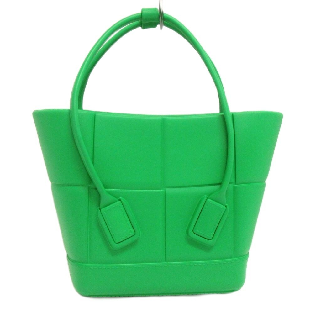 Bottega Veneta Arco Intrecciato Tote Bag Green Rubber, Used thumbnail 3