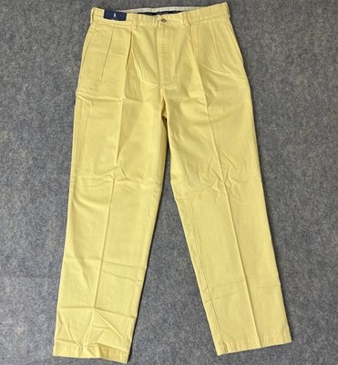Vintage Polo Ralph Lauren Andrew Pants Men's 36x32 Yellow Pleated