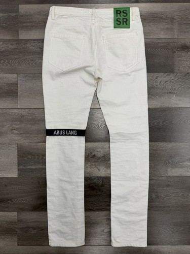 FW14 Raf Simons Sterling Ruby “Abus Lang” Strap White Jeans Sz 48