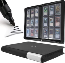 Toploader Binder, Holds 288 Toploaders, 9 Pocket Top Loader Binders with Sleeves