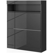 Image of HOMCOM Wall Mounted or Freestanding Shoe Storage Cabinet with 2 Flip Drawers