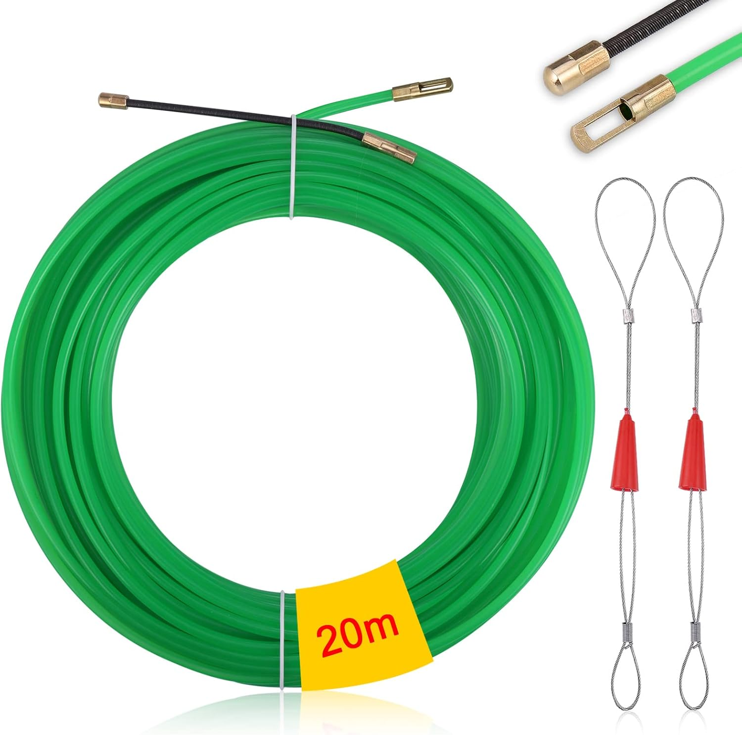 20M Fish Tape Wire Puller through Wall, Cable Running Puller Rods, Electrical W