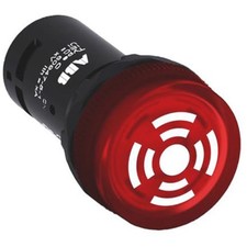 1PC ABB CB1-611R Compact Red LED Buzzer, 22mm Cutout, IP66, IP67, IP69K, Square