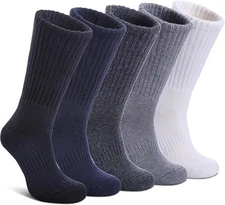 5 Pairs Womens Merino Wool Hiking Socks Thermal Warm Winter Boot Crew Socks