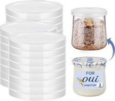 15PCS Oui Yogurt Jar Lids, Clear Plastic Container Lids for Oui Yogurt Jars, ...