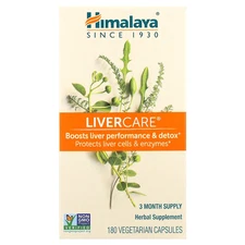 Himalaya Liver Care 180 Vegetarian Capsules Dairy-Free, Gluten-Free, Soy-Free,