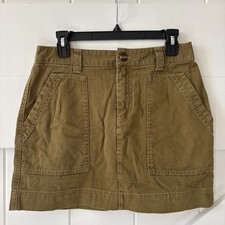 Old Navy Women  s Olive Green Mini Denim Cargo Skirt Size 6 Utility Pocket Boho