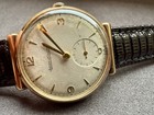 Vintage Jaeger-LeCoultre 9K Solid Gold Hooded Lugs Manual Wind Watch