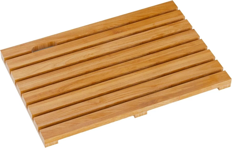 Alfombra de baño de bambú para baño - Alfombra de ducha antideslizante impermeable alfombra de piso de madera Foto 2 de 3