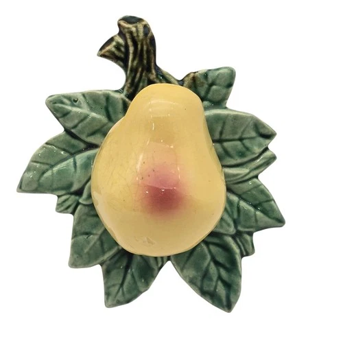 Vtg McCoy Pear Wall Pocket Planter 1950s Ceramic Pottery Fruit 6.5"