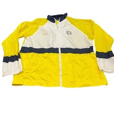 Vintage Nike Windbreaker Jacket Womens M Yellow White Blue Full Zip Colorblock