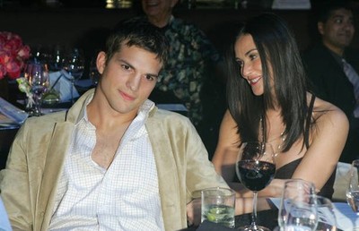 Ashton Kutcher Demi Moore at Ubidcom Joins Forces with Hollywood S- Old Photo 4