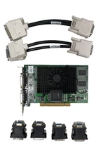 MGI G45X4QUAD-B PCI Quad DVI Adapter 7105_0101 Rev B w/ Cables & Converters Used