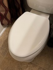 Bemis 19160CHA White Coralink Elongated ToiletSeat w/Chrome Hinges