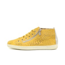 Rieker Damen L6523 Schuhe Gelb Nubukleder High-Top Atmungsaktiv Sneaker EU 40