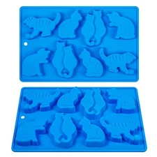 Cat Ice Cube Trays, 2 Pack Cat Shaped Ice Cube Mold, Fun Silicone Molds for M...