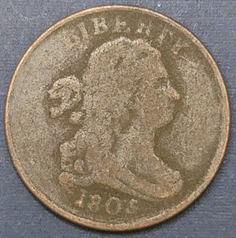 1805 Draped Bust Half Cent US Old Copper