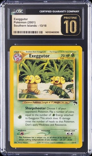 2001 POKEMON SOUTHERN ISLANDS #13 EXEGGUTOR CGC 10 PRISTINE