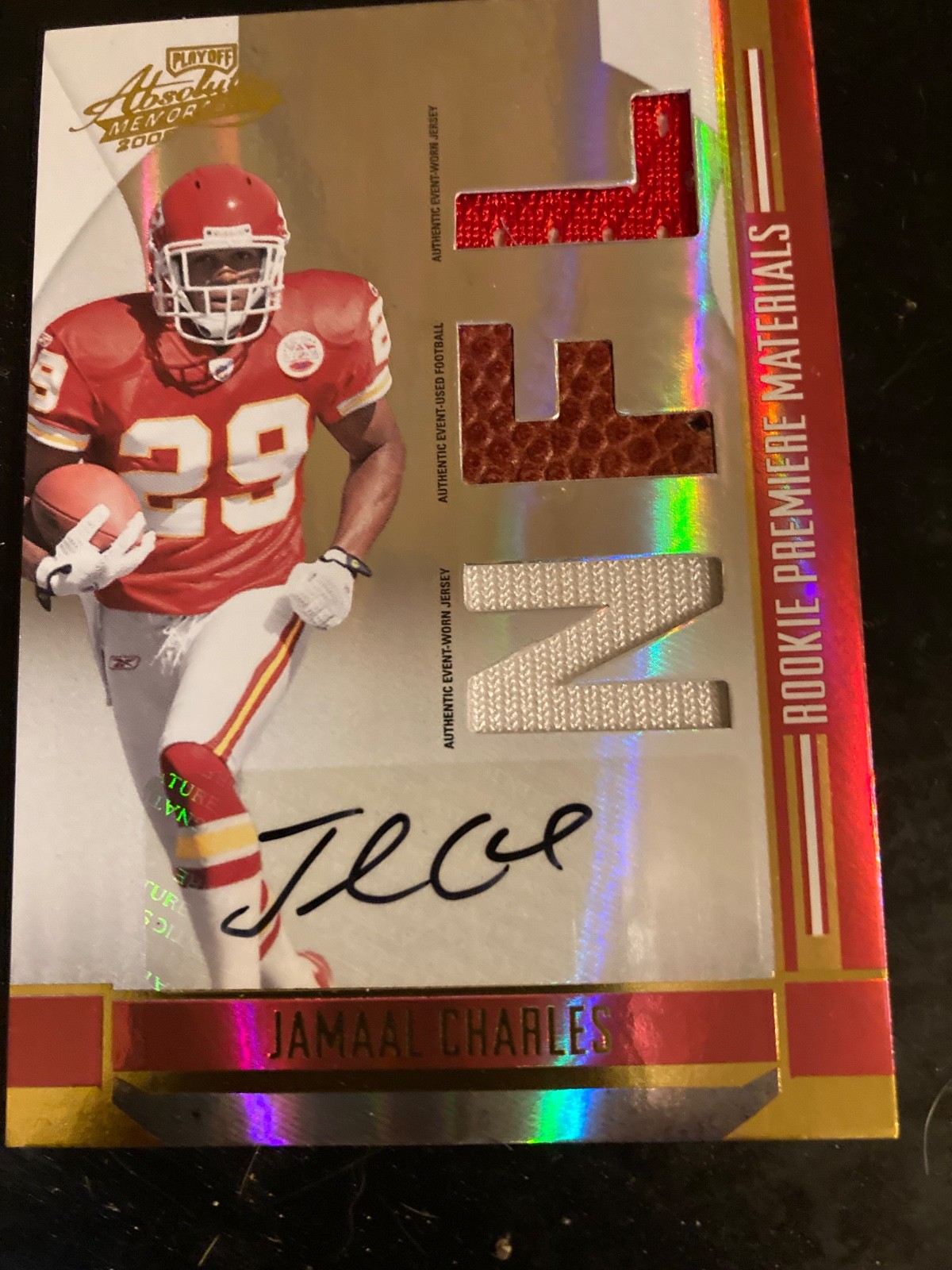 Jamaal Charles Playoff Absolute Memorabilia Rookie Premiere Materials #257 Autograph