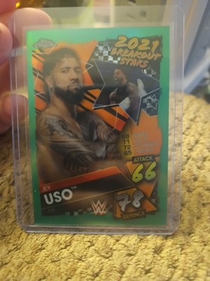 2021 Topps Chrome WWE Slam Attax Green #130 Jey Uso Breakout Stars #47/50
