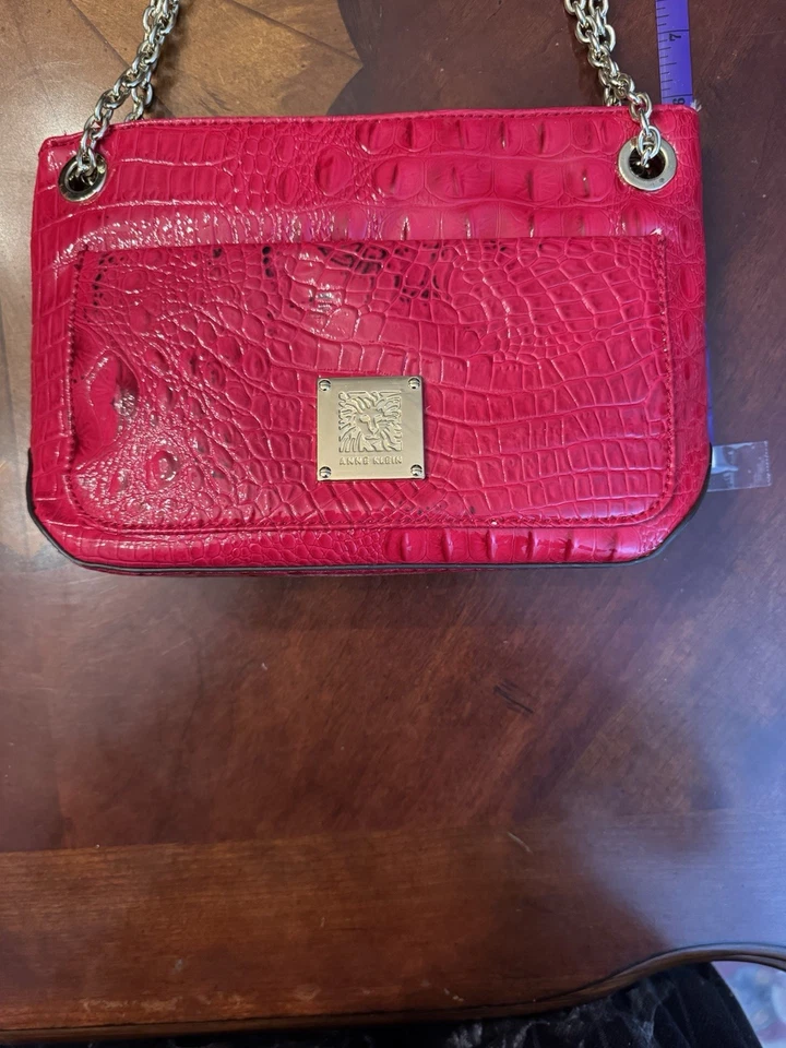 Anne Klein Small Shoulder Bag Red Purse Handbag Pre Owned Good Condition No Box - Image 3 of 4