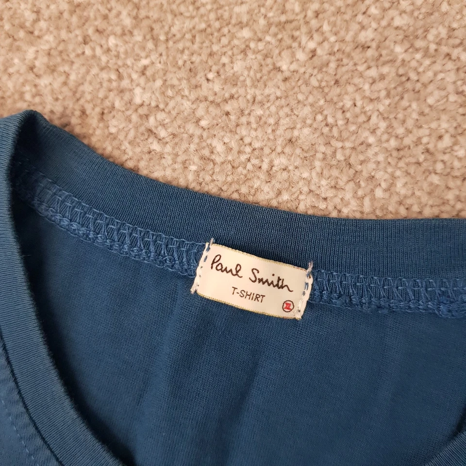 Camiseta Paul Smith Para Hombres XL Azul Surf Patineta Logo Informal Mod Ska Ajustada Foto 3 de 4