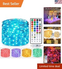 Elegant 33ft Waterproof Fairy Lights   20 Color Twinkle String with Remote