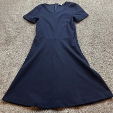 J Crew Fit Flare Dress Womens 6 Textured Knit Short Sleeve Casual Office Wear